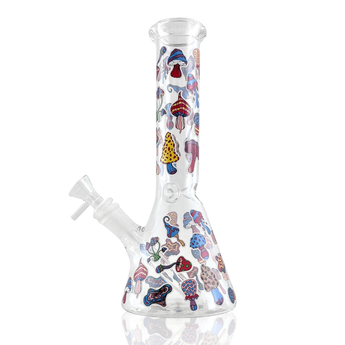 10" Psychedelic Shroomscape Beaker Bong – 4mm Thick Glass Glass Bong Super Supplys Inc