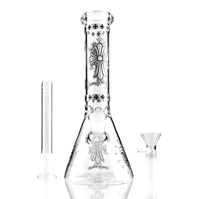 10" Gothic Cross Beaker Bong Series – 4mm Thick Glass