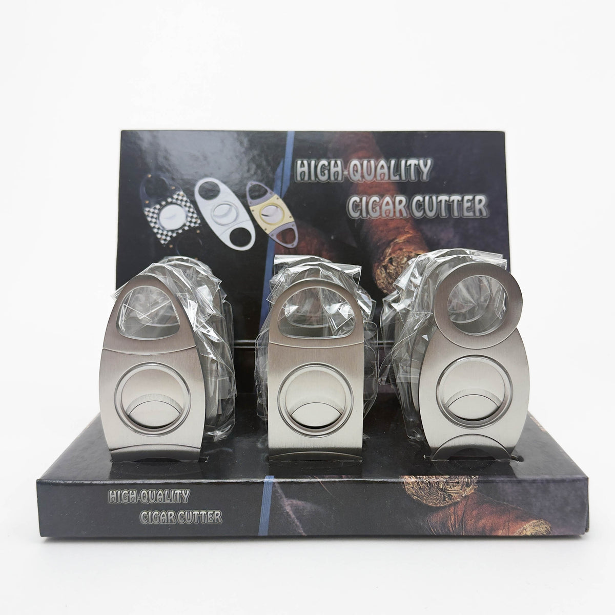 Sttainless Steel Cigar Cutter – 12CT Display | Model 568 — One Wholesale