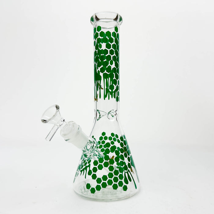 10" Glass Beaker Bong with Honeybee Design [FT07] Glass Bong LEHIGH WHOLESALE