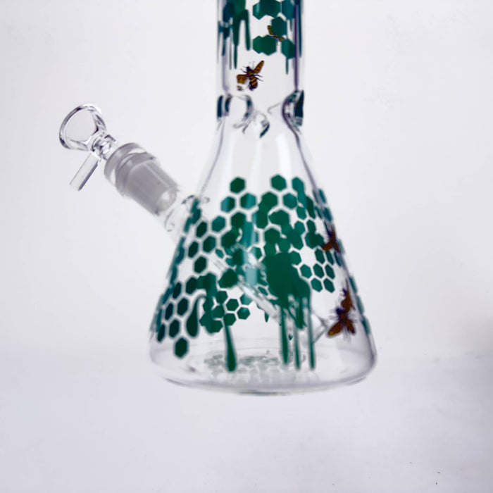 10" Glass Beaker Bong with Honeybee Design [FT07] Glass Bong LEHIGH WHOLESALE