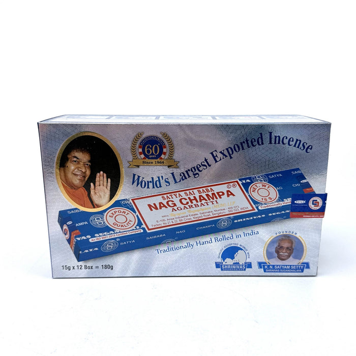 SATYA | Nag Champa Incense 15g Box of 12 Incense LEHIGH WHOLESALE SAI BABA