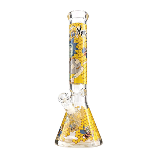 Honeycomb Spectrum Beaker – 14" Thick 7mm Color Series Bong Glass Bong Super Supplys Inc Yellow