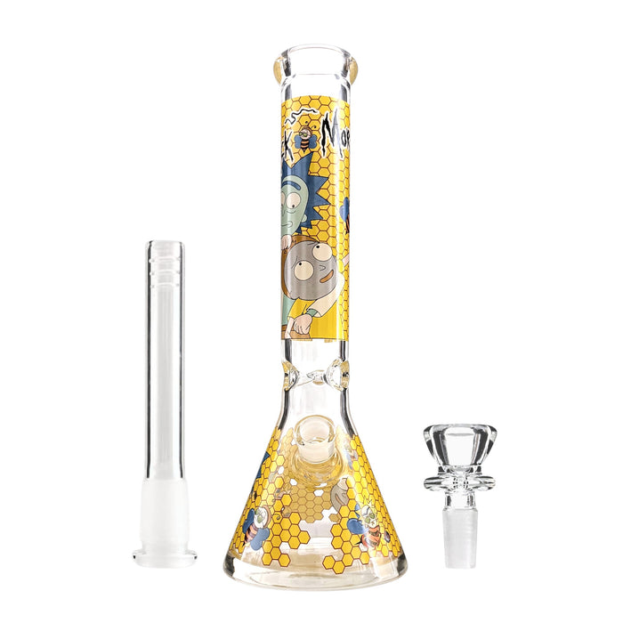 Honeycomb Spectrum Beaker – 14" Thick 7mm Color Series Bong Glass Bong Super Supplys Inc