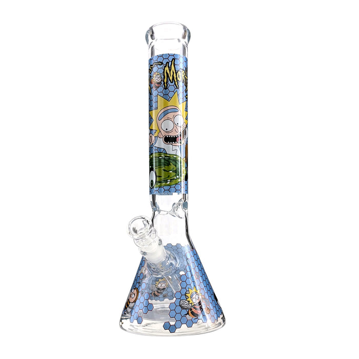 Honeycomb Spectrum Beaker – 14" Thick 7mm Color Series Bong Glass Bong Super Supplys Inc Dark Blue