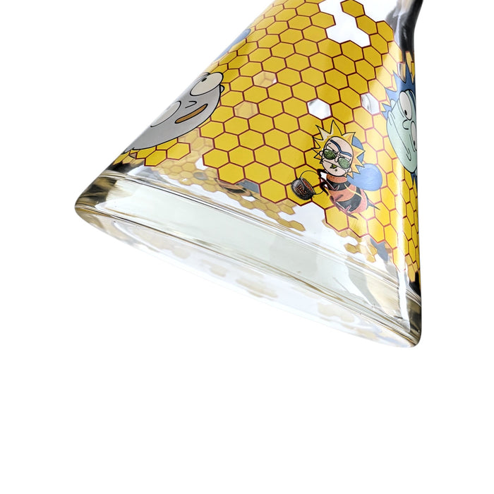 Honeycomb Spectrum Beaker – 14" Thick 7mm Color Series Bong Glass Bong Super Supplys Inc