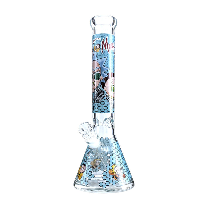 Honeycomb Spectrum Beaker – 14" Thick 7mm Color Series Bong Glass Bong Super Supplys Inc Blue