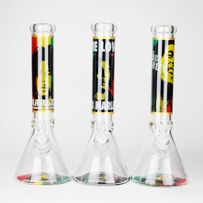 14" BM Design Glass Bong – 7mm Thick Heavy Duty Beaker Water Pipe Glass Bong 777 Smoke