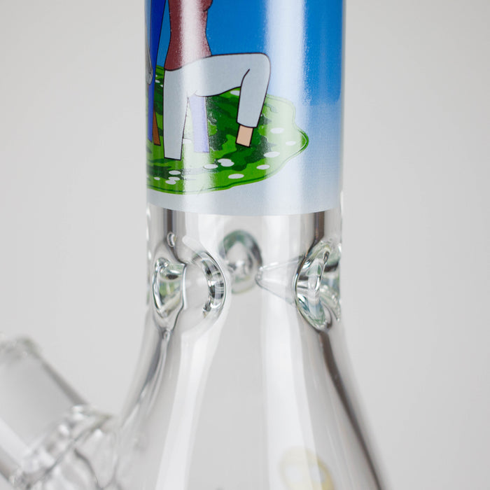 14" 7mm RM Glass Bong – Heavy Duty Beaker Water Pipe [FTLL06] Glass Bong LEHIGH WHOLESALE