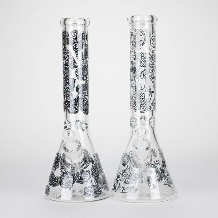 14" 7mm Thick Glass Water Bong – Glow in the Dark Beaker Bong Glass Bong LEHIGH WHOLESALE