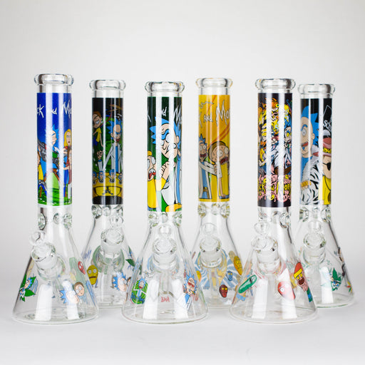 14" 7mm RM Glass Bong – Heavy Duty Beaker Water Pipe [FTLL06] Glass Bong LEHIGH WHOLESALE