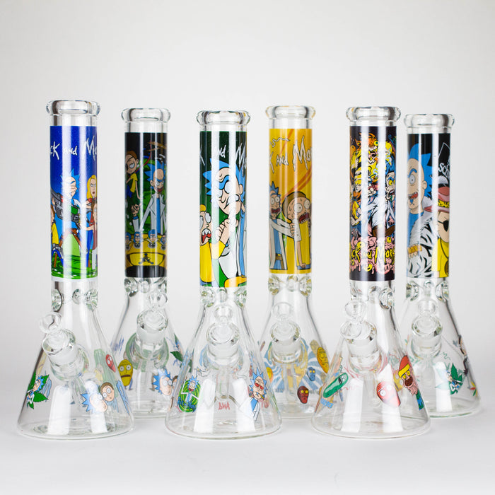 14" 7mm RM Glass Bong – Heavy Duty Beaker Water Pipe [FTLL06] Glass Bong LEHIGH WHOLESALE