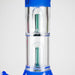 14" 7mm 420 Double Perc Fancy Glass Water Bong [FT1157AST] Glass Bong LEHIGH WHOLESALE