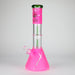 14" 7mm 420 Double Perc Fancy Glass Water Bong [FT1157AST] Glass Bong LEHIGH WHOLESALE Pink