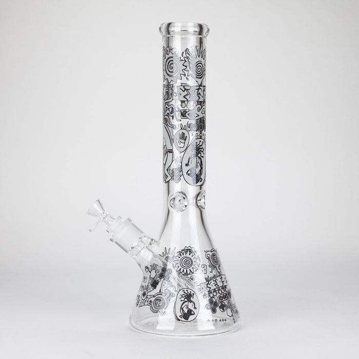 14" 7mm Thick Glass Water Bong – Glow in the Dark Beaker Bong Glass Bong LEHIGH WHOLESALE