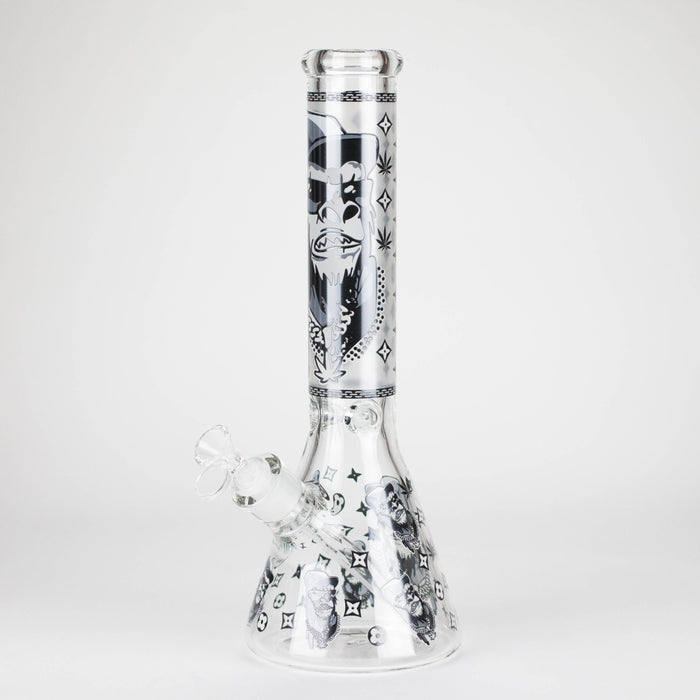 14" 7mm Gorilla Designs Glow In The Dark Beaker Bong – In the Box [FT1892ATS] Glass Bong LEHIGH WHOLESALE Black