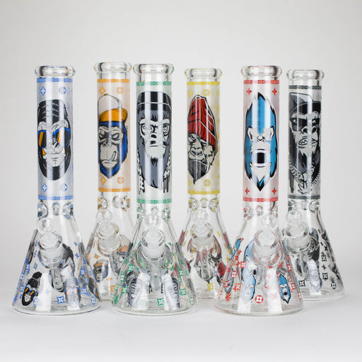 14" 7mm Gorilla Designs Glow In The Dark Beaker Bong – In the Box [FT1892ATS] Glass Bong LEHIGH WHOLESALE