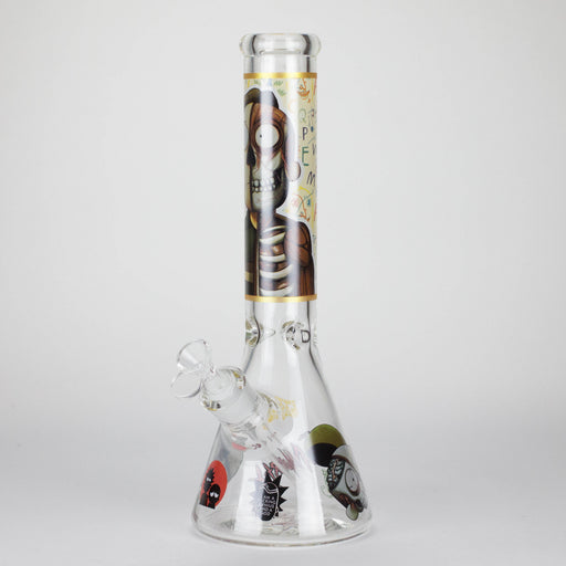 14" 7mm RM Skull Glass Bong – Heavy Duty Beaker Water Pipe [FTLL08] Glass Bong LEHIGH WHOLESALE Yellow