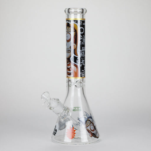 14" 7mm RM Skull Glass Bong – Heavy Duty Beaker Water Pipe [FTLL08] Glass Bong LEHIGH WHOLESALE Black