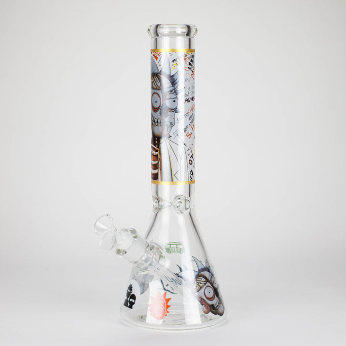 14" 7mm RM Skull Glass Bong – Heavy Duty Beaker Water Pipe [FTLL08] Glass Bong LEHIGH WHOLESALE Mix Colour