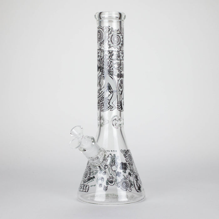 14" 7mm Thick Glass Water Bong – Glow in the Dark Beaker Bong Glass Bong LEHIGH WHOLESALE FTGBLL01