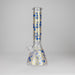 14" Beehive Design 7mm Thick Heavy Duty Glass Beaker Bong Glass Bong 777 Smoke Blue