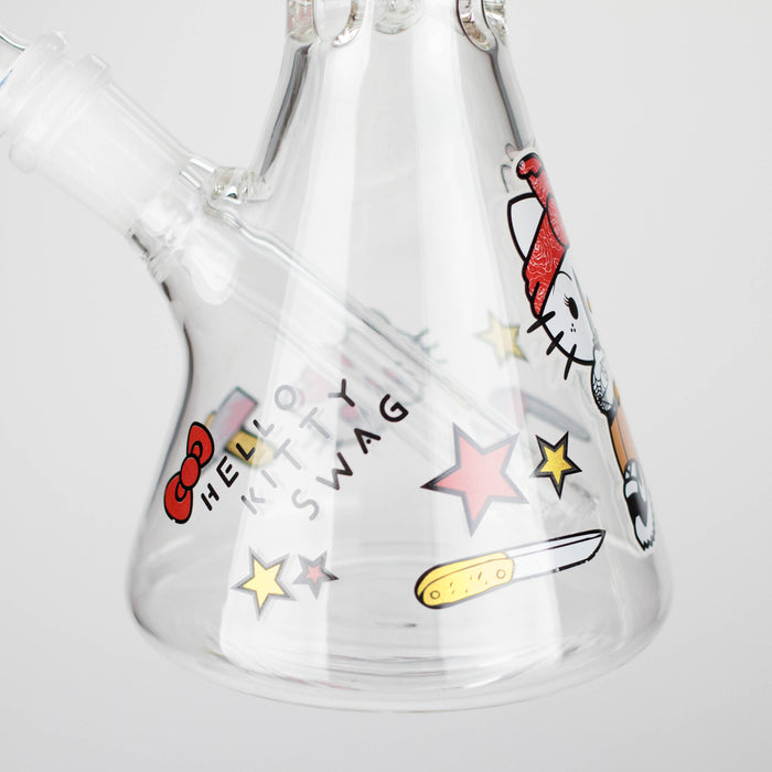 10" Wild Kitty Design Glass Beaker Bong Glass Bong 777 Smoke