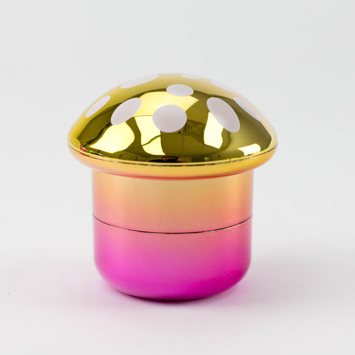 3" Magic Mushroom Design Metal Grinder 4 Layers - Box of 6 Display Pack 777 Smoke