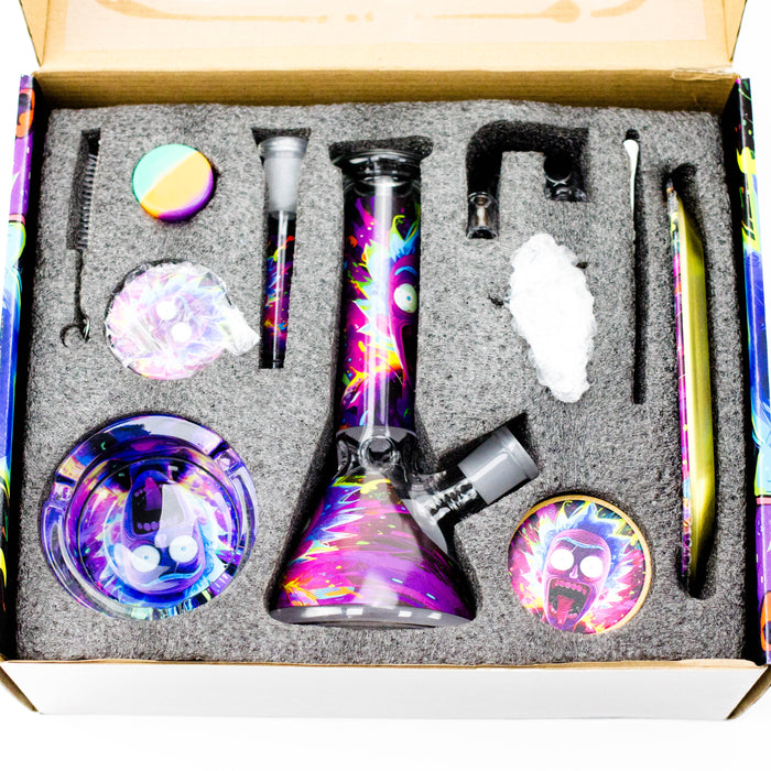 10-in-1 Smoke Set Complete Smoking Kit with 8" Glass Bong Glass Bong 777 Smoke RM