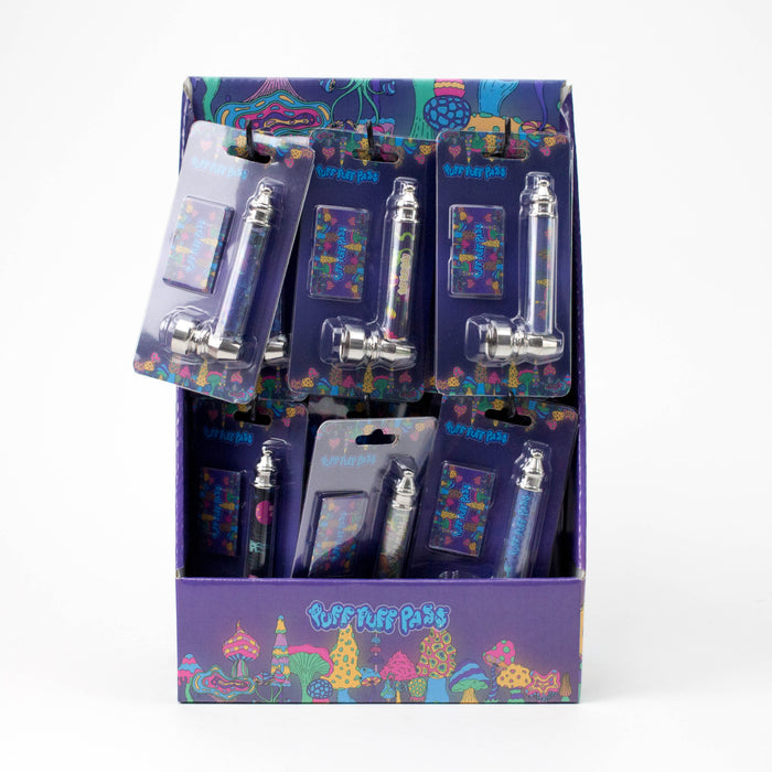 New Design 3.5" Metal Pipe with Screen - Box of 24 with Display Shelf Metal Pipe 777 Smoke Mushroom