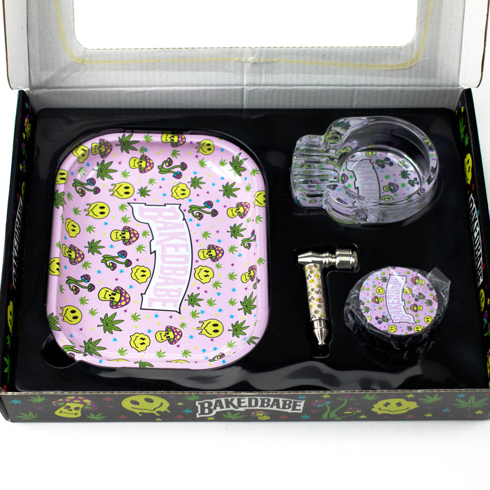 4-in-1 Metal Pipe Smoke Set Complete Kit Bundle 777 Smoke Bakedbabe