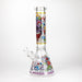 14" Mushroom Skull Design 7mm Thick Heavy Duty Glass Beaker Bong - Glow in the Dark Glass Bong 777 Smoke Design3