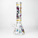 14" Wild Kitty Design 7mm Thick Heavy Duty Glass Beaker Bong - Glow in the Dark Glass Bong 777 Smoke Design2
