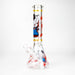 14" Wild Kitty Design 7mm Thick Heavy Duty Glass Beaker Bong - Glow in the Dark Glass Bong 777 Smoke Design3