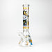 14" Wild Kitty Design 7mm Thick Heavy Duty Glass Beaker Bong - Glow in the Dark Glass Bong 777 Smoke Design4
