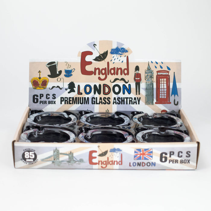 Premium Glass London Design Ashtray Box of 6