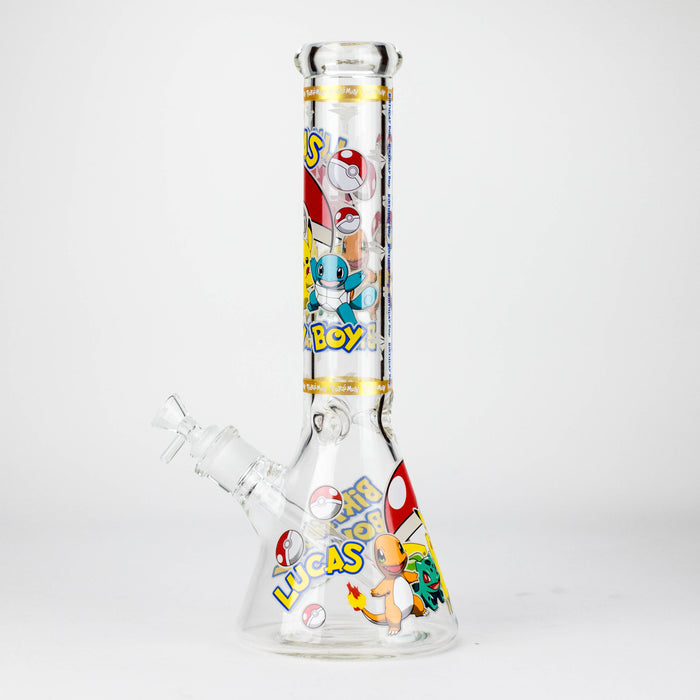 14" Carton Design 7mm Thick Heavy Duty Glass Beaker Bong – Glow in the Dark