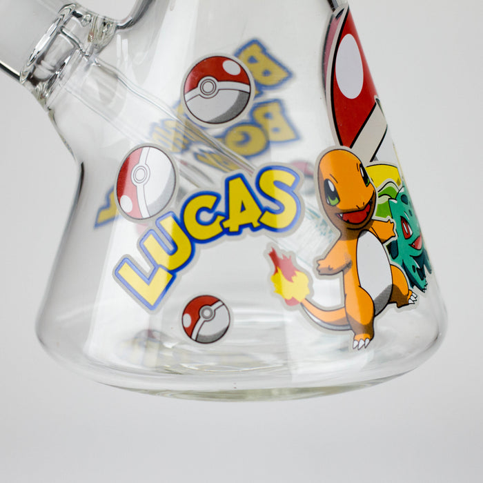 14" Carton Design 7mm Thick Heavy Duty Glass Beaker Bong – Glow in the Dark