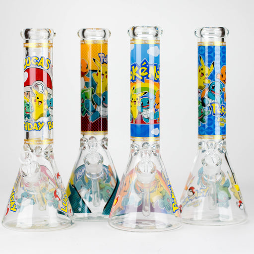 14" Carton Design 7mm Thick Heavy Duty Glass Beaker Bong – Glow in the Dark Glass Bong 777 Smoke