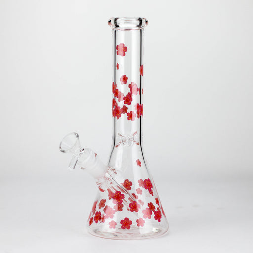 10" Cherry Blossom New Design Glass Beaker Bong Glass Bong 777 Smoke Pink