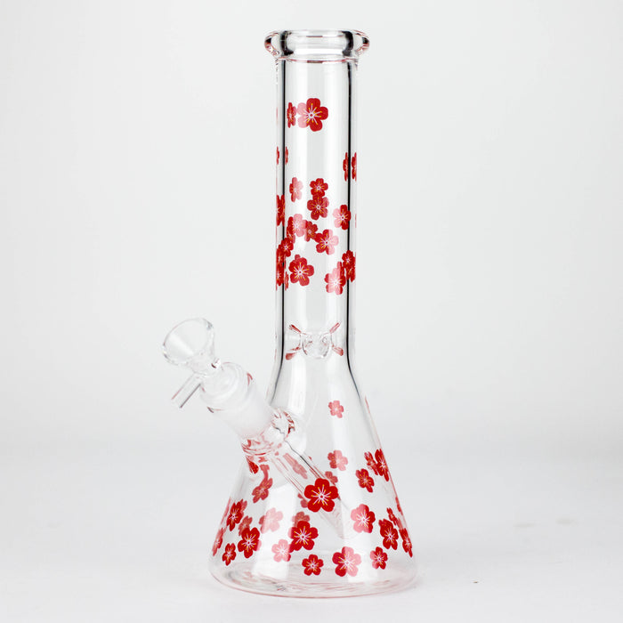 10" Cherry Blossom New Design Glass Beaker Bong