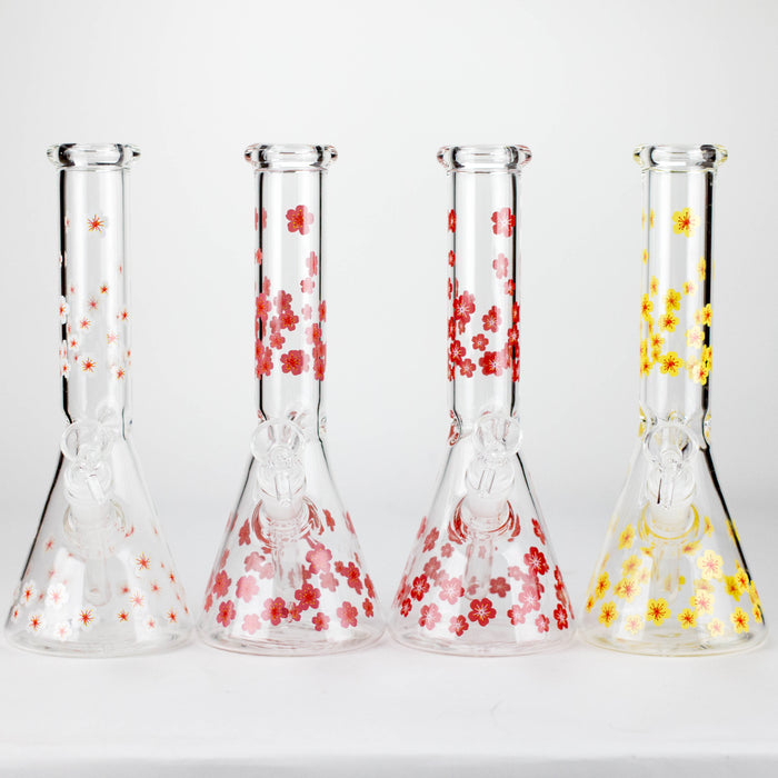 10" Cherry Blossom New Design Glass Beaker Bong
