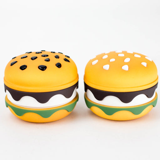 3" Hamburger Shape Metal Grinder 4 Layers - Box of 6 Display Pack 777 Smoke