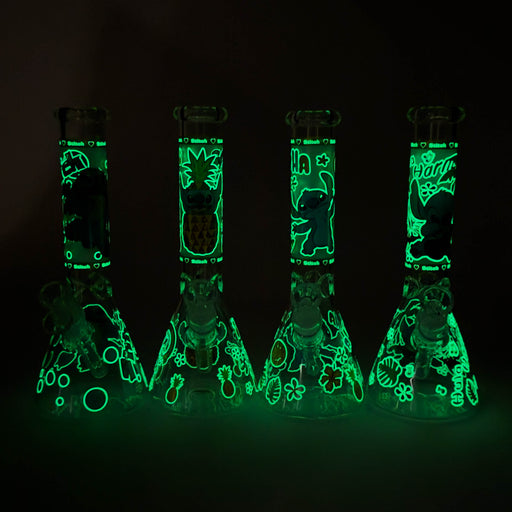 10" Turtle Design Glass Beaker Bong – Glow in the Dark Glass Bong 777 Smoke