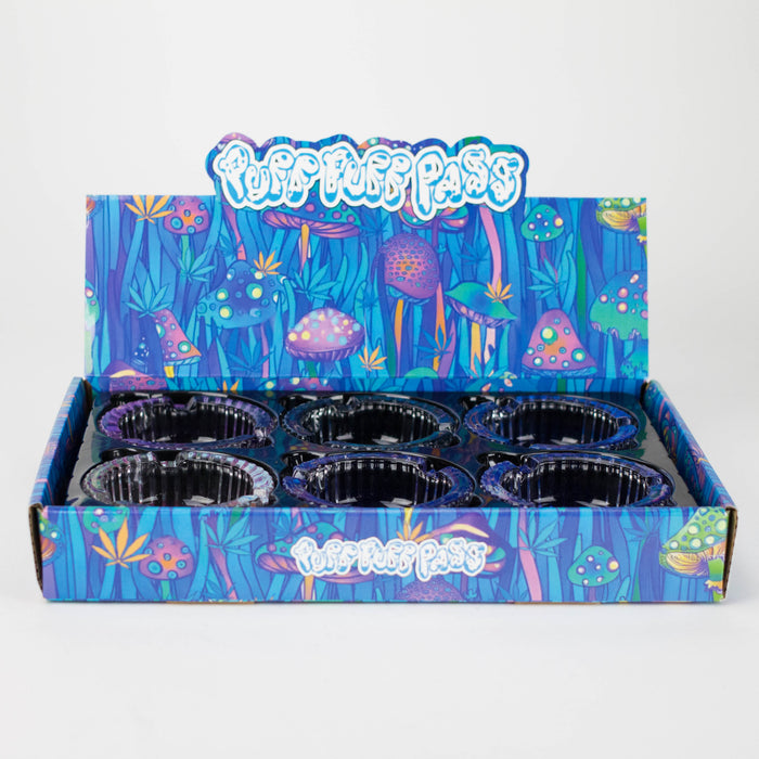 Premium Glass Mushroom Design Ashtray – Box of 6