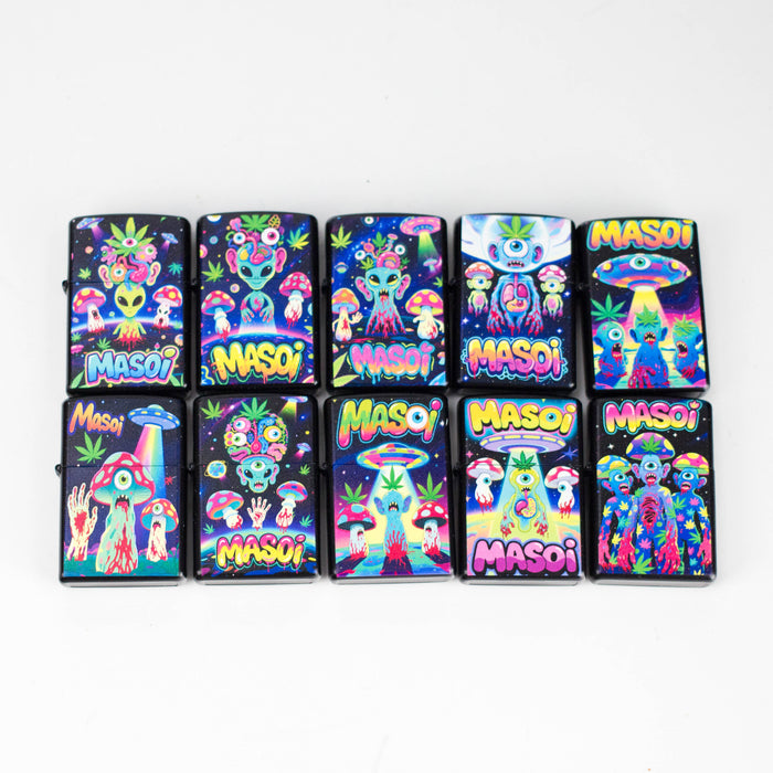 Mushroom Spirit Design Flip-Top Lighter – Box of 24