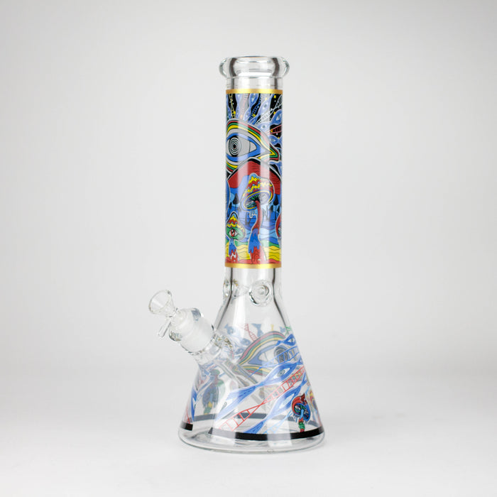 14" Eye Design 7mm Thick Heavy-Duty Glass Beaker Bong