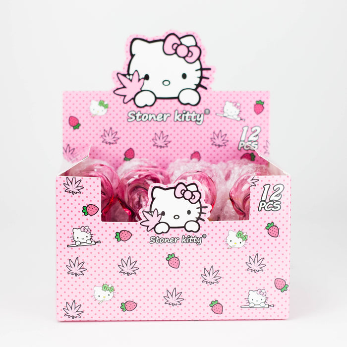 4" Kitty Design Pink Glass Pipe – Box of 12