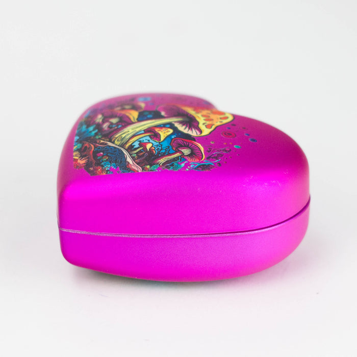 3" Heart-Shaped Mushroom Design Metal Grinder – 4-Layer, Box of 12