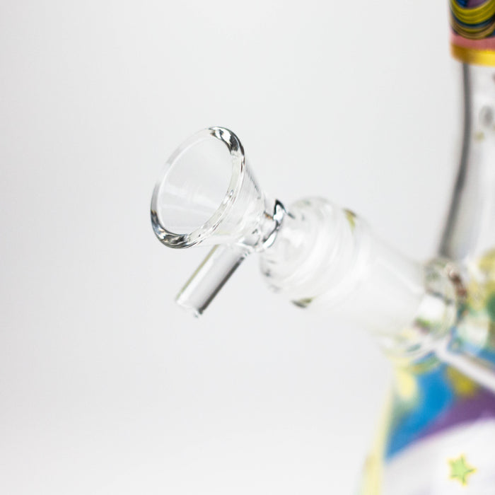 10" Unicorn Design Glass Beaker Bong